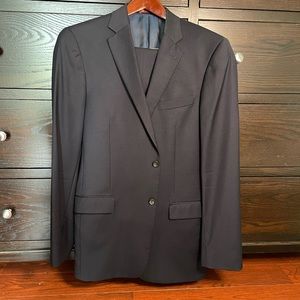 Navy 2 button, side vent suit